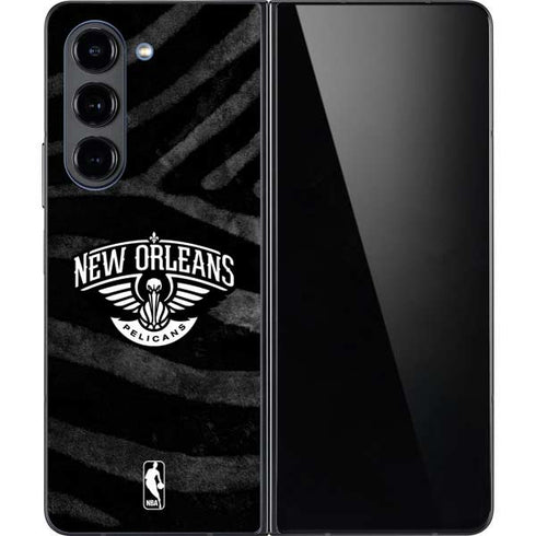 NBA New Orleans Pelicans Black Animal Print Galaxy Z Fold5 5G Skin